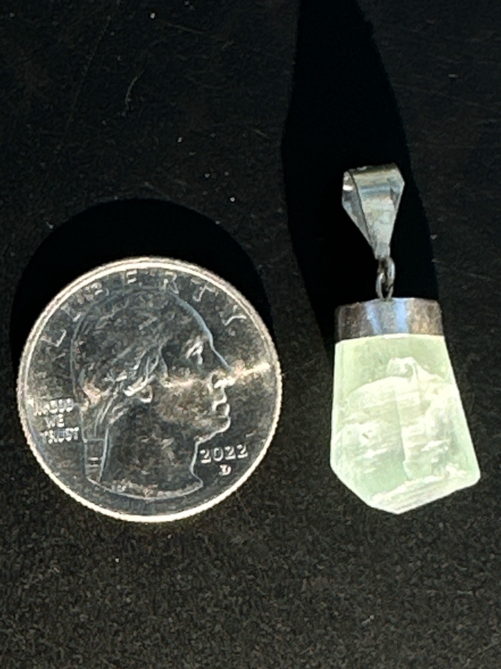 Sterling Silver Aquamarine Crystal Pendant Necklace - Picture 7 of 11